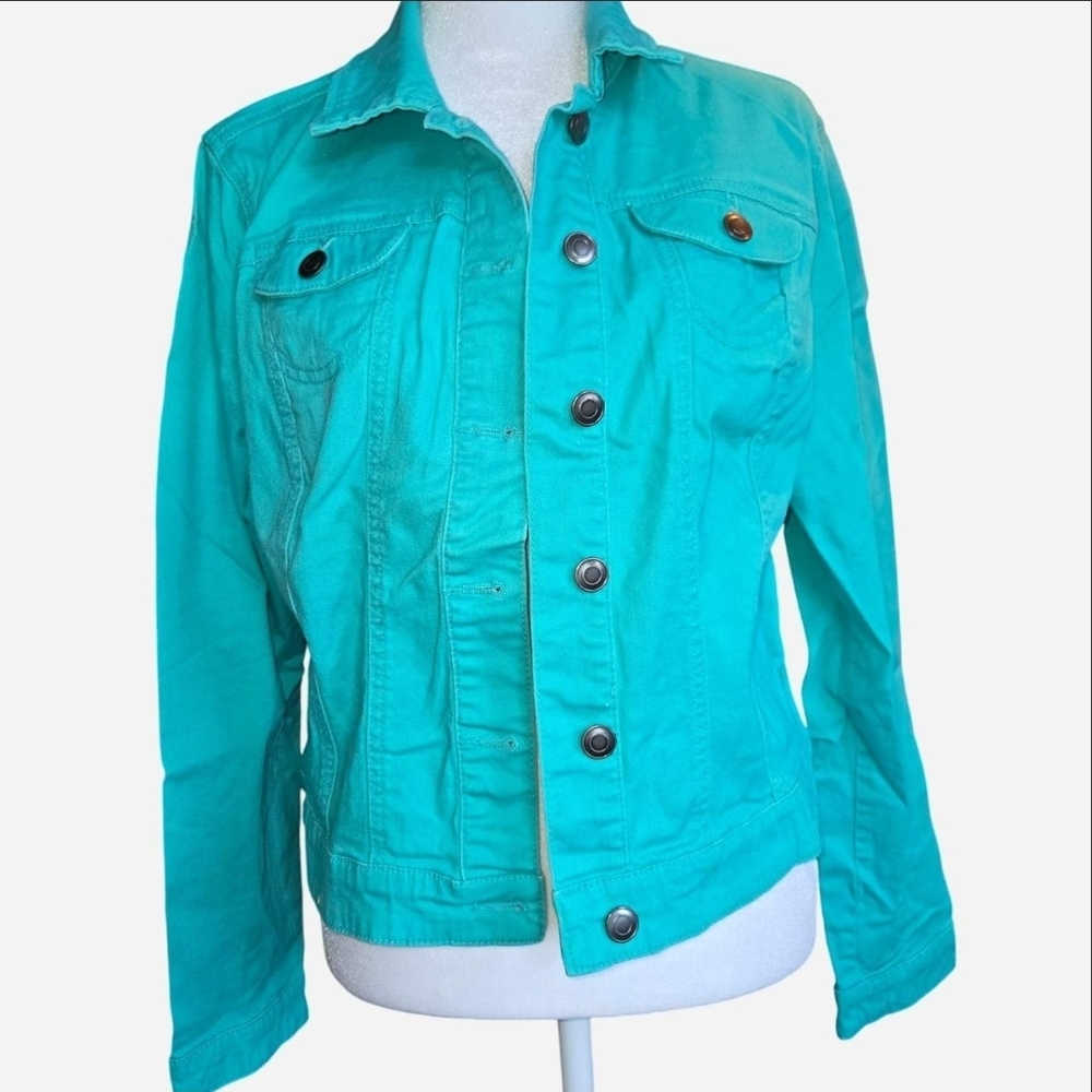 Cato Vibrant Turquoise Jean Jacket - Picture 5 of 6